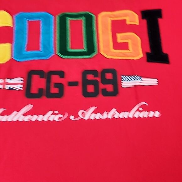 Coogi Shirt Men XXL Red Embroidered Y2K T-shirt Baggy 90’s Spell Out Streetwear - Picture 5 of 11